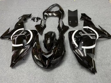 Carenados Moto Kawasaki ZX10R 2006-2007 - Negro Brillante Blanco Círculo Asequibles