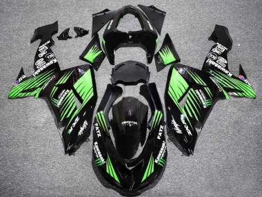 Carenados Moto Kawasaki ZX10R 2006-2007 - Negro Brillante Verde Asequibles