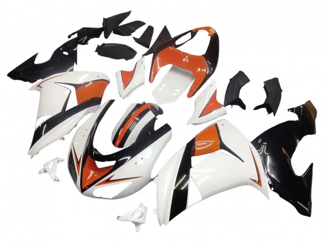 Carenados Moto Kawasaki ZX10R 2006-2007 - Blanco Naranja Negro Asequibles
