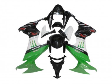 Carenados Moto Kawasaki ZX10R 2008-2010 - Negro Brillante Blanco Verde Monstruo Asequibles