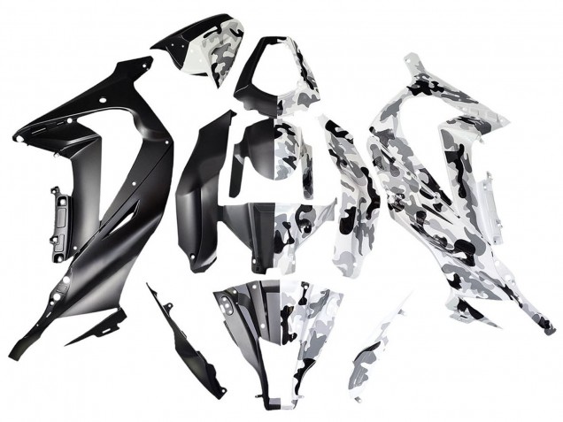 Carenados Moto Kawasaki ZX10R 2008-2010 - Blanco Negro Dividir Asequibles