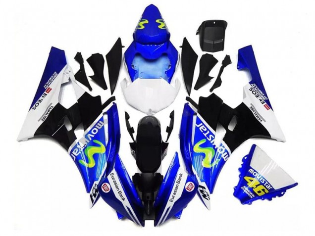 Carenados Moto Yamaha YZF R6 2006-2007 - Azul Blanco Negro Verde MoviStar ENEOS Yamalube 46 Asequibles