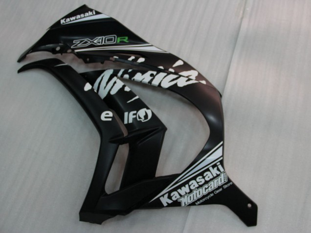 Carenados Moto Kawasaki ZX10R 2011-2015 - Negro Brillante Blanco Elf Nieve Calcomanía Asequibles