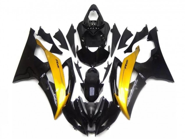 Carenado Moto Yamaha YZF R6 2008-2016 - Oro Negro Brillante Asequibles