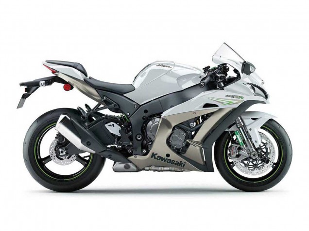 Carenados Moto Kawasaki ZX10R 2016-2020 - Blanco Perla Verde Asequibles