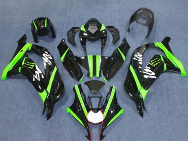 Carenados Moto Kawasaki ZX10R 2016-2020 - Negro Brillante Verde Monstruo Asequibles