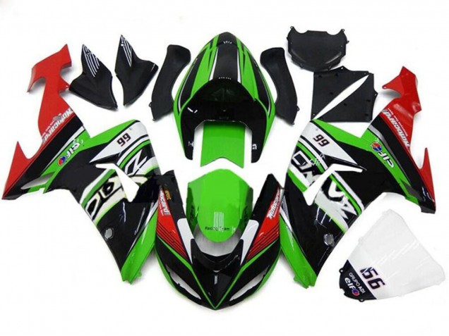 Carenados Moto Kawasaki ZX10R 2006-2007 - Verde Blanco Rojo Negro 66 Asequibles