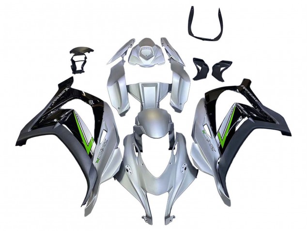 Carenado Moto Kawasaki ZX10R 2016-2020 - Plata Verde Negro Asequibles