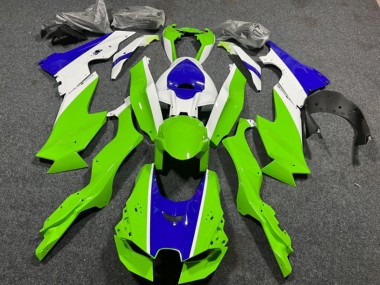 Carenados Moto Kawasaki ZX10R 2021-2025 - Blanco Verde Azul Asequibles
