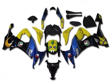 Carenados Moto Kawasaki ZX10R 2008-2010 - Amarillo Negro Azul Tiburón Asequibles