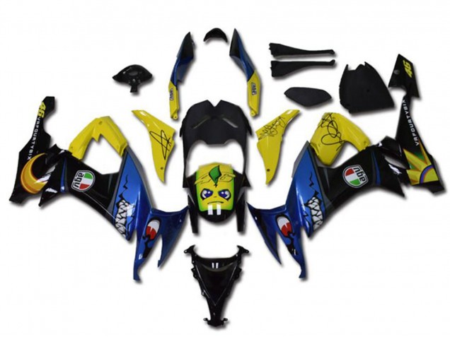 Carenados Moto Kawasaki ZX10R 2008-2010 - Amarillo Negro Azul Tiburón Asequibles