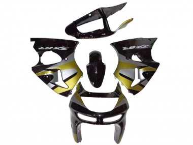 Carenados Moto Kawasaki ZX6R 1998-1999 - Negro Brillante Plata Amarillo Asequibles