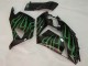 Carenado Moto Kawasaki ZX14R ZZR1400 2006-2011 - Negro Brillante Verde Llama Asequibles