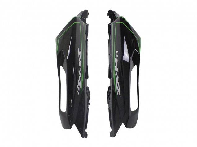 Carenados Moto Kawasaki ZX14R ZZR1400 2012-2024 - Verde Negro Brillante Raya Asequibles