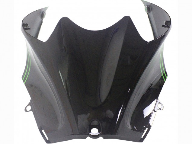 Carenados Moto Kawasaki ZX14R ZZR1400 2012-2024 - Verde Negro Brillante Raya Asequibles