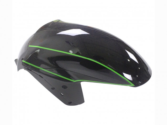 Carenados Moto Kawasaki ZX14R ZZR1400 2012-2024 - Verde Negro Brillante Raya Asequibles
