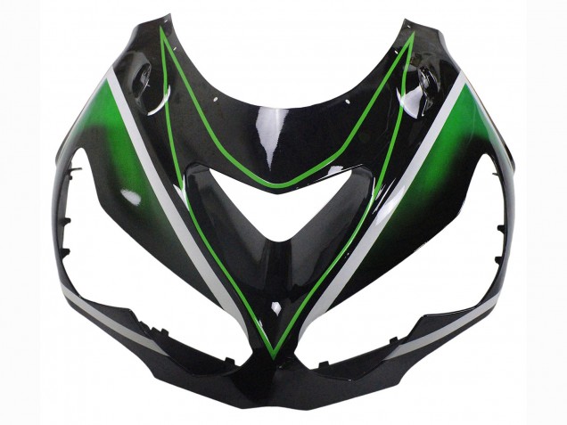 Carenados Moto Kawasaki ZX14R ZZR1400 2012-2024 - Verde Negro Brillante Raya Asequibles