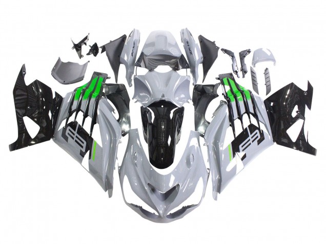 Carenados Moto Kawasaki ZX14R ZZR1400 2012-2024 - Gris Verde Negro Asequibles