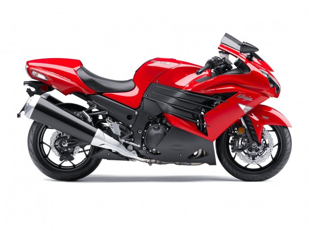 Carenado Moto Kawasaki ZX14R ZZR1400 2012-2024 - Rojo Negro Mate Asequibles