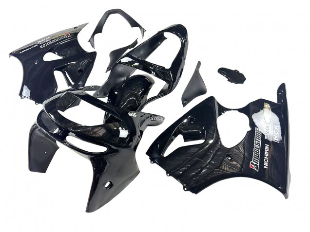 Carenados Moto Kawasaki ZX6R 1998-1999 - Negro Brillante Amarillo Elf Bridgestone Asequibles