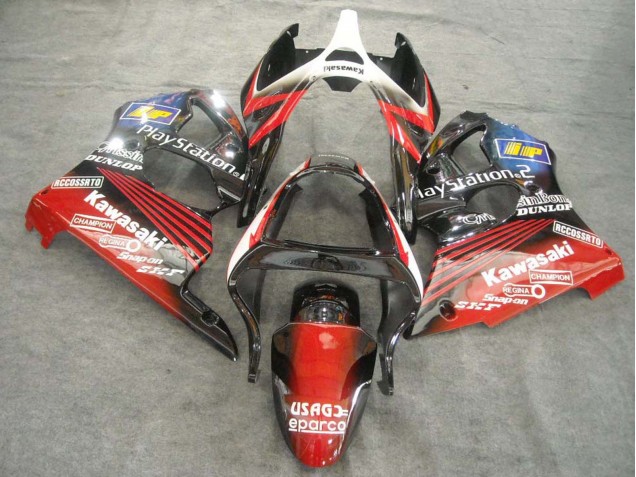 Carenados Moto Kawasaki ZX6R 2000-2002 - Blanco Rojo Negro PlayStation 2 Asequibles