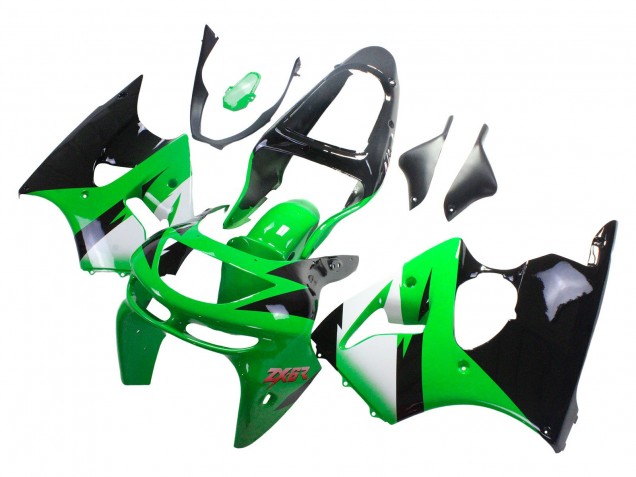 Carenados Moto Kawasaki ZX6R 1998-1999 - Verde Blanco Negro Brillante Asequibles