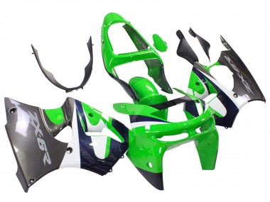 Carenados Moto Kawasaki ZX6R 1998-1999 - Verde Blanco Azul Oscuro Plata Asequibles