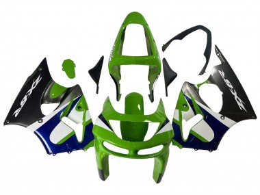Carenados Moto Kawasaki ZX6R 1998-1999 - Verde Blanco Azul Plata Negro Brillante Asequibles