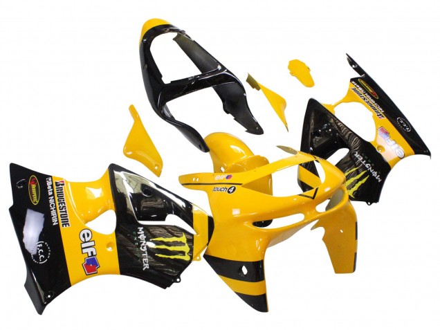 Carenados Moto Kawasaki ZX6R 1998-1999 - Amarillo Negro Monstruo Elf Bridgestone Asequibles