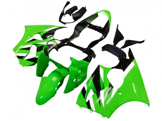 Carenados Moto Kawasaki ZX6R 2000-2002 - Verde Blanco Negro Asequibles