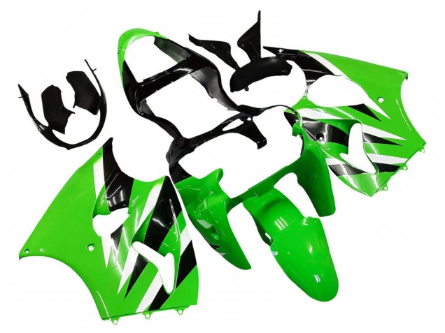 Carenados Moto Kawasaki ZX6R 2000-2002 - Verde Blanco Negro Asequibles