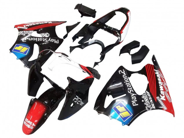 Carenados Moto Kawasaki ZX6R 2000-2002 - Negro Brillante Rojo Azul Rojo PlayStation 2 Asequibles