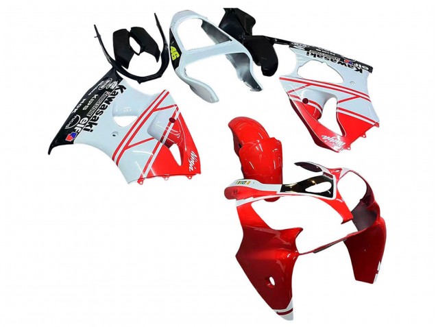 Carenados Moto Kawasaki ZX6R 2000-2002 - Blanco Rojo Negro Asequibles
