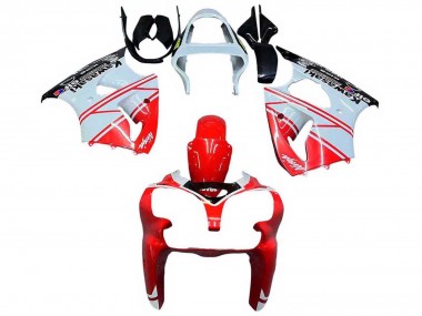 Carenados Moto Kawasaki ZX6R 2000-2002 - Blanco Rojo Negro Asequibles