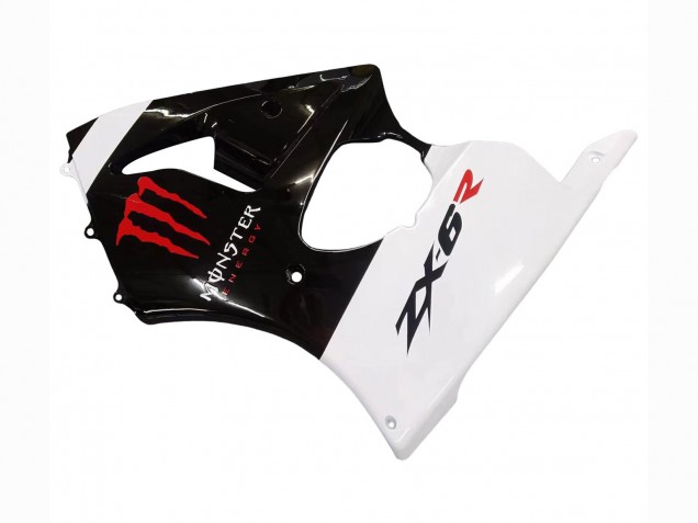 Carenados Moto Kawasaki ZX6R 2000-2002 - Blanco Negro Rojo Monstruo Asequibles