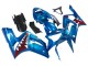 Carenados Moto Kawasaki ZX6R 2003-2004 - Azul Blanco Rojo Tiburón Asequibles