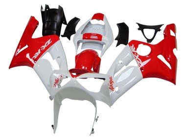 Carenados Moto Kawasaki ZX6R 2003-2004 - Blanco Rojo Asequibles