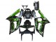 Carenados Moto Kawasaki ZX6R 2003-2004 - Negro Brillante Verde Llama Asequibles