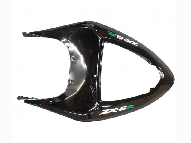 Carenado Moto Kawasaki ZX6R 2005-2006 - Negro Brillante Verde Llama Asequibles