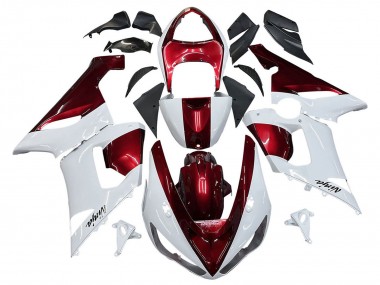 Carenados Moto Kawasaki ZX6R 2005-2006 - Blanco Rojo Asequibles
