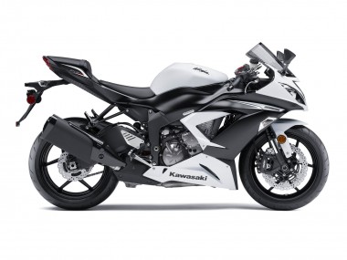 Carenado Moto Kawasaki ZX6R 2009-2012 - Blanco Negro Mate Asequibles