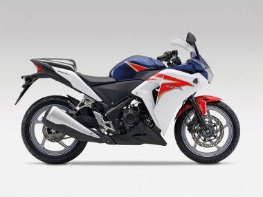 Carenados Moto Honda CBR250RR 2011-2015 - Blanco Rojo Azul Oscuro Raya Asequibles