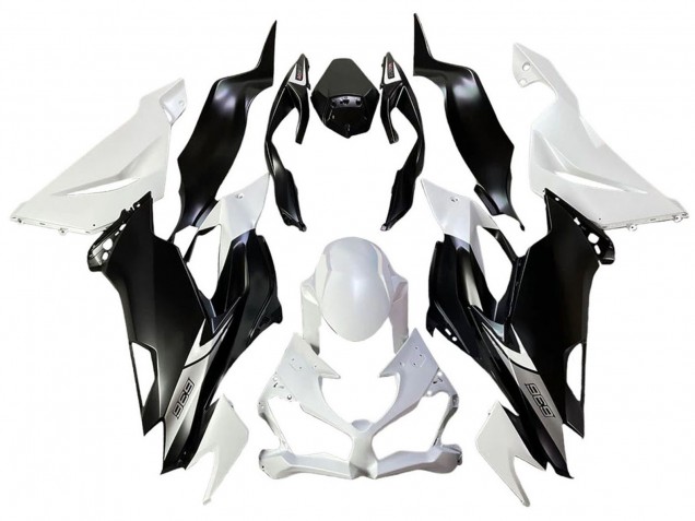 Carenado Moto Kawasaki ZX6R 2013-2018 - Blanco Negro Mate Asequibles