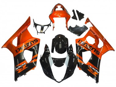 Carenado Moto Suzuki GSXR 1000 2003-2004 - Burnt Naranja Negro Brillante Asequibles