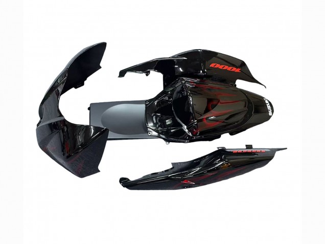 Carenados Moto Suzuki GSXR 1000 2007-2008 - Negro Rojo Llama Asequibles