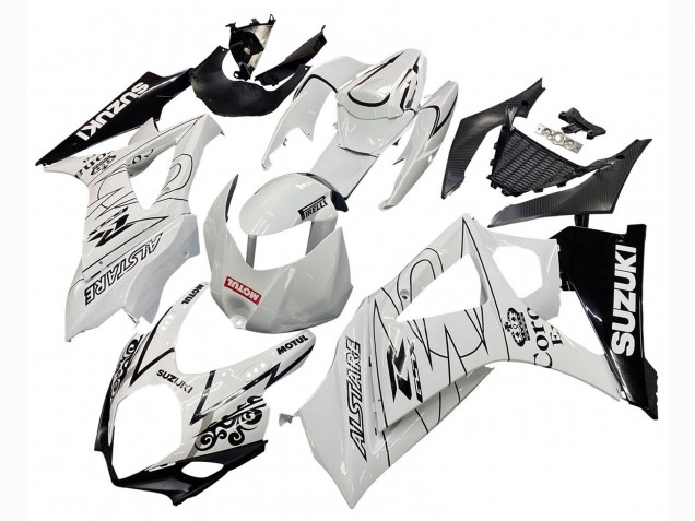 Carenados Moto Suzuki GSXR 1000 2007-2008 - Blanco Negro Alstare Corona Motul Asequibles