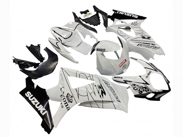 Carenados Moto Suzuki GSXR 1000 2007-2008 - Blanco Negro Alstare Corona Motul Asequibles