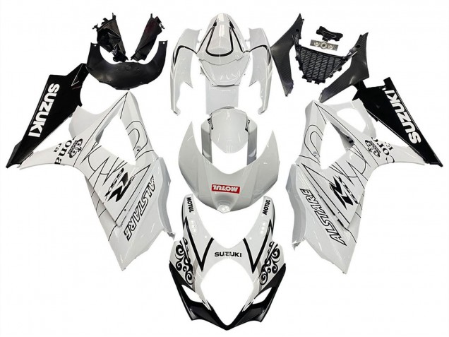 Carenados Moto Suzuki GSXR 1000 2007-2008 - Blanco Negro Alstare Corona Motul Asequibles