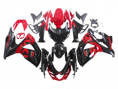 Kits Carenado Moto Suzuki GSXR 1000 2009-2016 - Negro Brillante Rojo Asequibles
