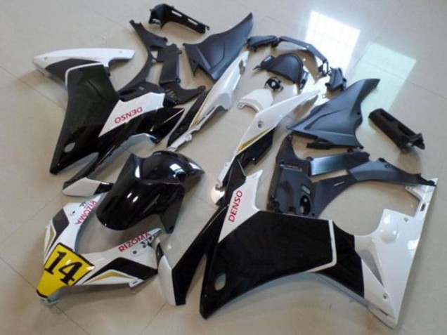Carenados Moto Honda CBR500R 2013-2015 - Blanco Amarillo Negro Brillante DENSO Asequibles